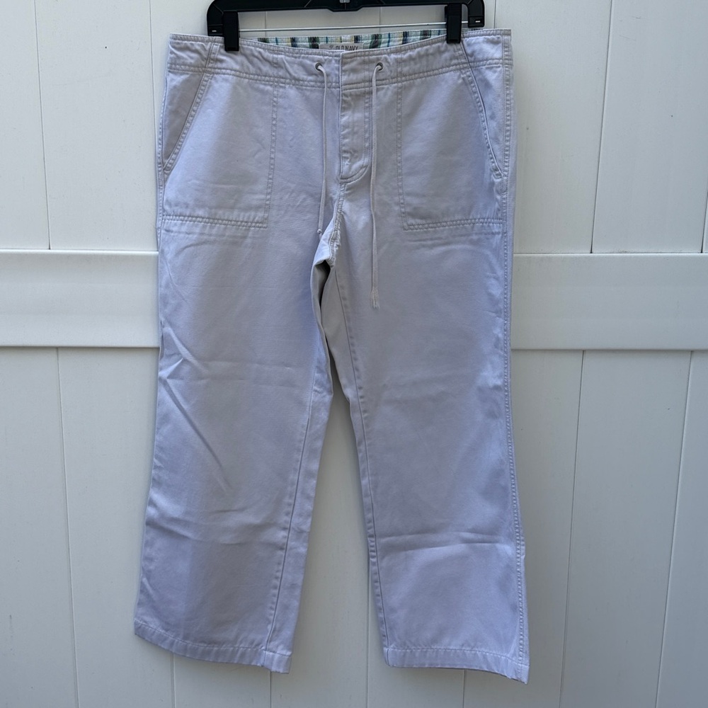 Old Navy Women tan wide leg ankle pants . SZ 12